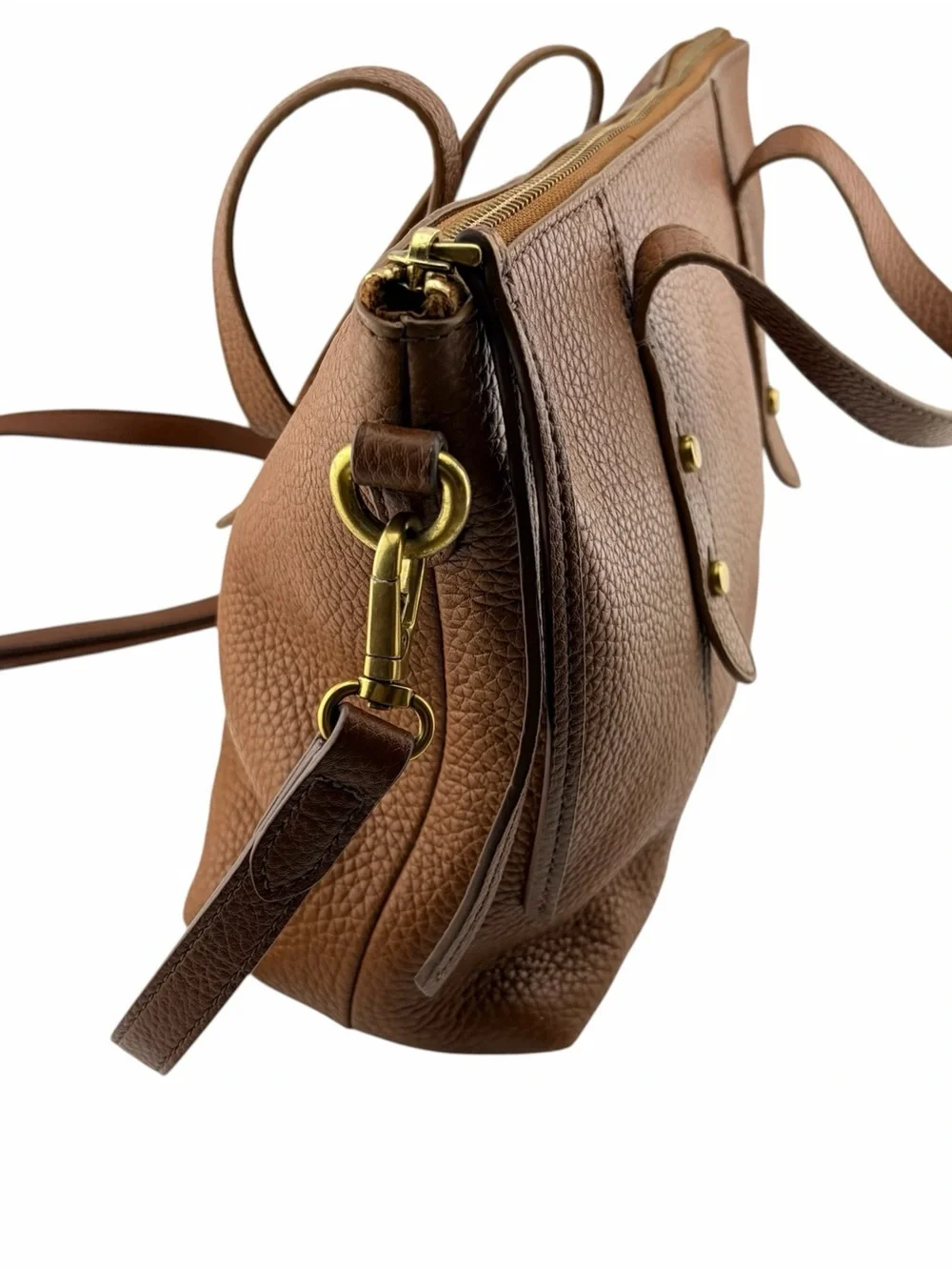 Fossil pebbled leather